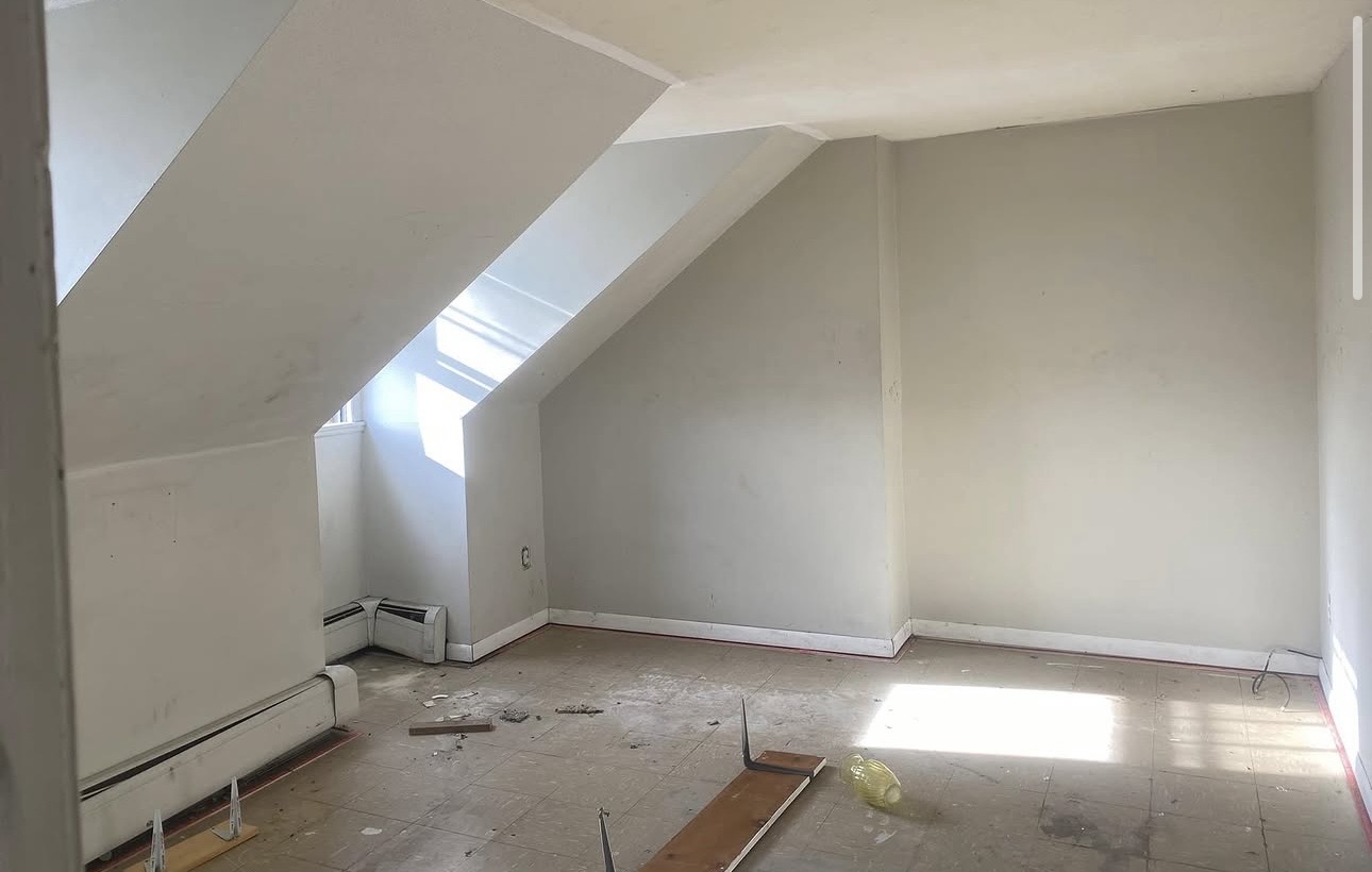 Room before interior painting and cleanup