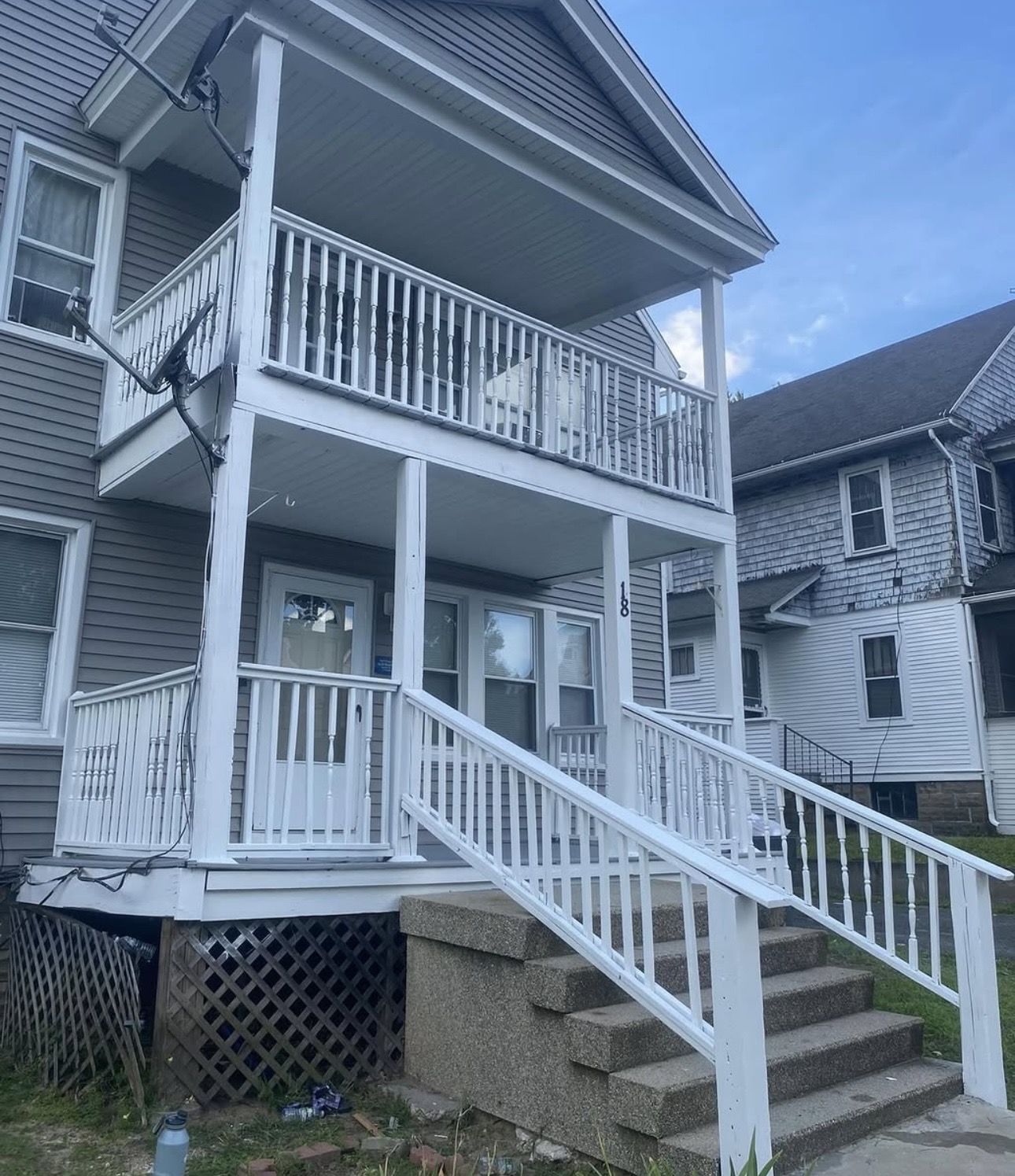 Porch after being painted white